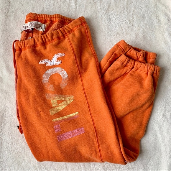 Hollister orange logo sweatpants size XS - Picture 4 of 7